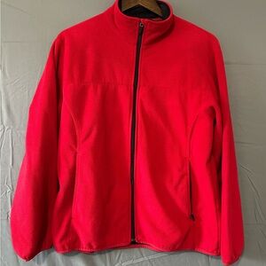Lands' End full-zip fleece jacket red